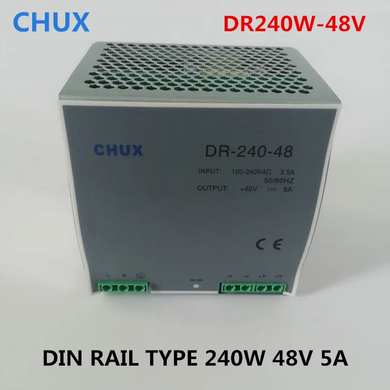 

Switching Power Supply 48V Din rail type DC AC DR240W Single Output Switch Transformer LED Driver 48v 5a SMPS
