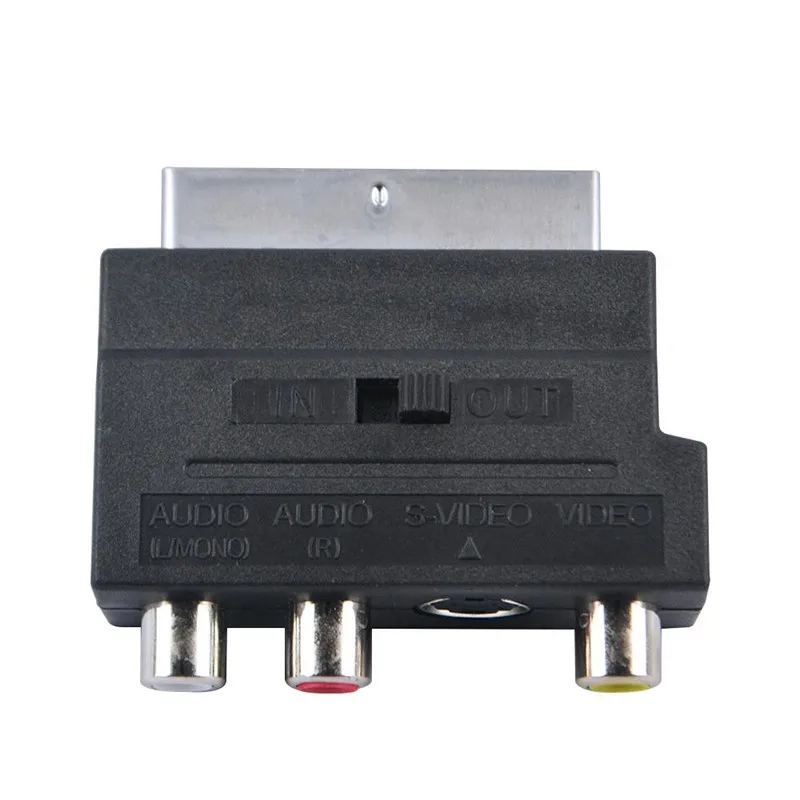 SCART композитный аудиоадаптер для ТВ 3 RCA SVHS S Video Phono AV с входным переключателем