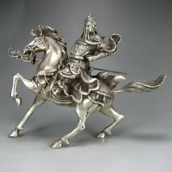

Details about Collectable Tibet Silver Warrior God Guan Yu Statue