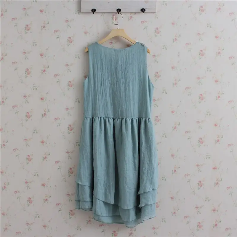 Дамы Новое Поступление Буле без рукавов Цвет Boho оборками подол Платья для женщин