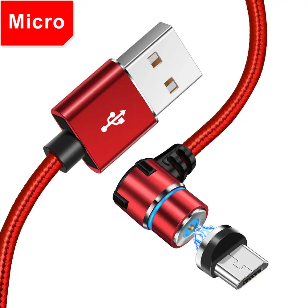 5А Магнитный зарядный USB кабель 90 градусов L type C Micro для освещения IPhone 7 8 X нейлоновая оплетка для XIAOMI samsung S9 3 в 1 - Цвет: Армейский зелёный