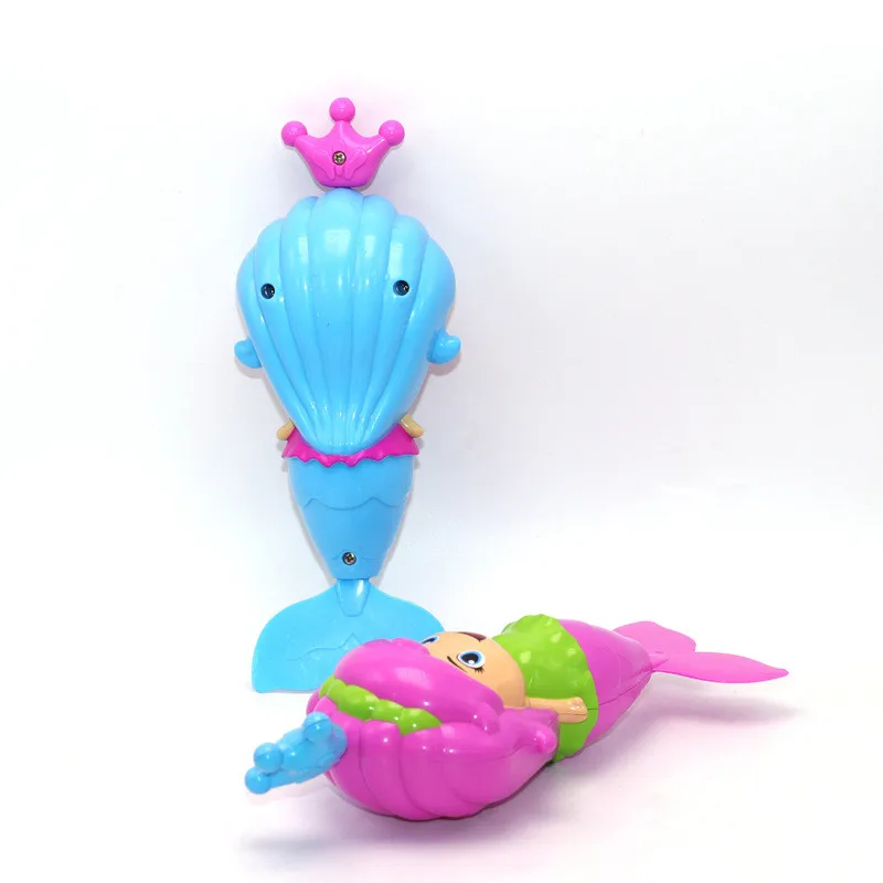 Baby Mermaid Clockwork Dabbling Bath Toy Classic Swimming Wound Up Toy Water Wind Up Cartoon Educational Learning Toy 5