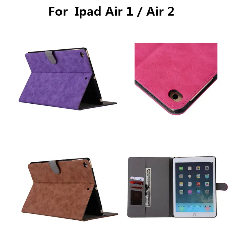 עבור iPad אוויר 1 2 מקרה ספר Funda מעמד עור פרימיום PU מקרה חכם שרות אוטומטית/שינה כיסוי עבור iPad Air2 Air1 9.7 inch Tablet מחשב