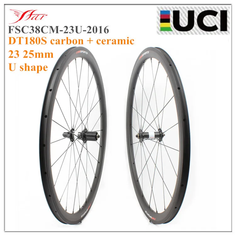 

UCI Approval DT180S carbon ceramic hub 23 25mm U shape 38 50 60 88mm clincher carbon wheels 700C rims Farsports road bike wheels