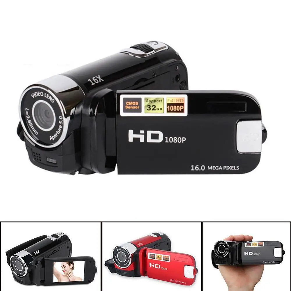 Full HD 1080P Портативная 16MP 270 градусов спортивная видеокамера с поворотом высоким