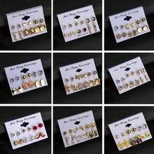 Crazy Feng Модный Маленький Комплект сережек для женщин и девочек, Кристальные серьги-гвоздики, индивидуальные вечерние модная Ювелирная серьга