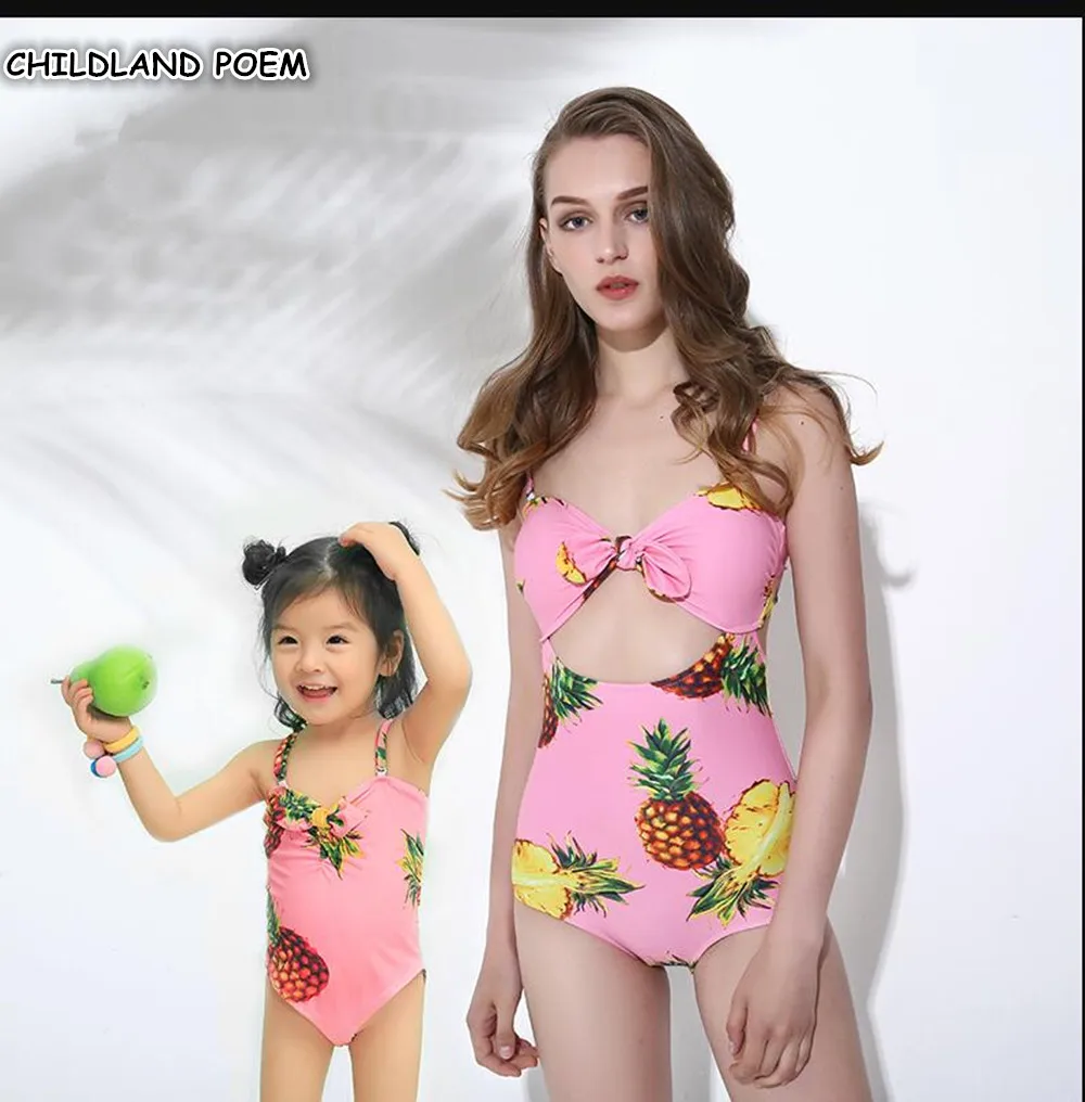 matching pineapple swimsuits