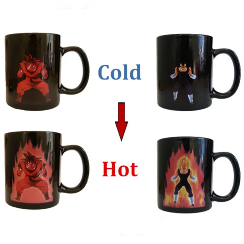 Бесплатная доставка Dragon Ball Z Кофе кружка Гоку Вегета Heat reactive Цвет Изменение Кубок изменить Керамика caneca Чашки Новинка Кружки подарок - изображение
