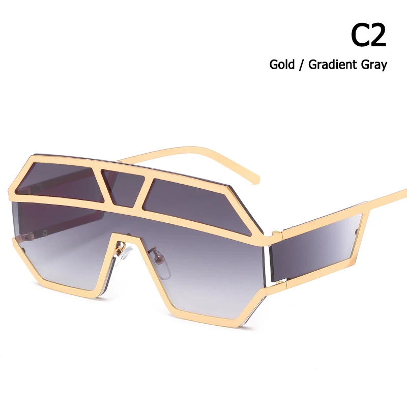 JackJad, модные, современные, в стиле будущего, металлический щит, солнцезащитные очки для мужчин, крутые, боковые линзы, фирменный дизайн, солнцезащитные очки Oculos De Sol 1639 - Цвет линз: C2