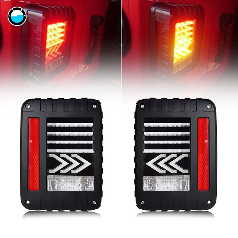

LED Tail Lights with Brake Backup Reverse Yellow Arrow Turning Signal Light Tail Lamp Assembly for Jeep Wrangler JK.
