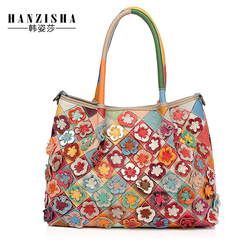 

2018 Famous Brand Cowhide Leather Women Bag Fashion Designer Multicolor Patchwork Women Handbags Designer Women Shoulder Bag