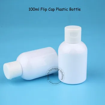 

70pcs/Lot Wholesale Empty Plastic 100ml Lotion Bottle 100 Gram Flip Cap Women Cosmetic Container Refillable Small Shower Pot