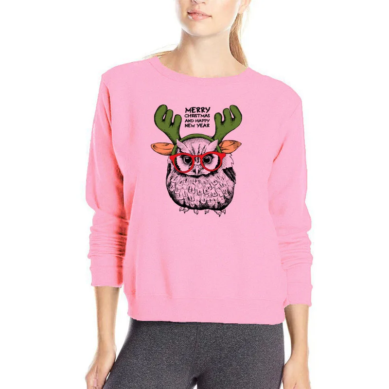 

Christmas owl hoodies original brand cotton clothes pullover winter streetwear funny Xmas owl sweatshirt women oversized hoodie