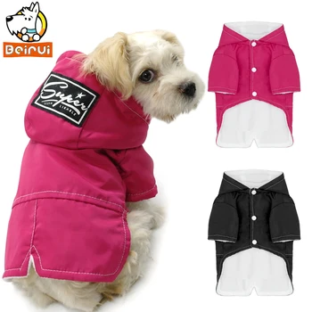 

Small Dog Clothes Winter Warm Dogs Sweater Coat Hooded Thick Pet Cats Clothing Waterpoof Puppy Apparel Red Rose and Black