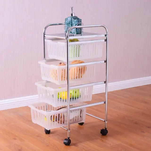 Goplus 5 Tier Bathroom Storage Trolley Rolling Cart Rack Steel Goplus 5 Tier Bathroom Storage Trolley Rolling Cart Rack Steel Basket Shelf Home Kitchen