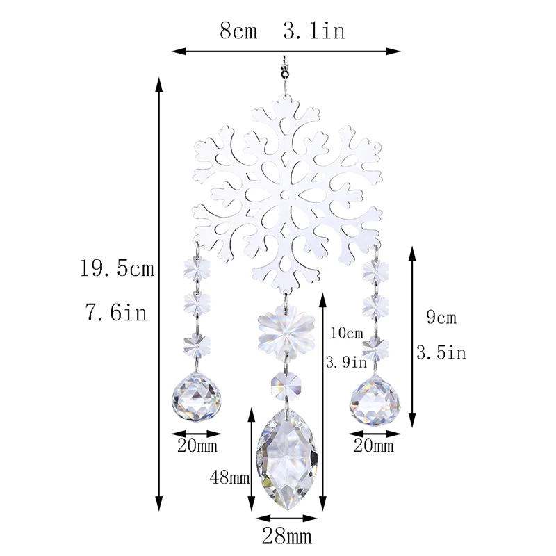 H& D Кристалл Снежинка солнцезащитный витрина окно висячие орнамент Радуга призмы коллекция для дома сад Свадебный декор