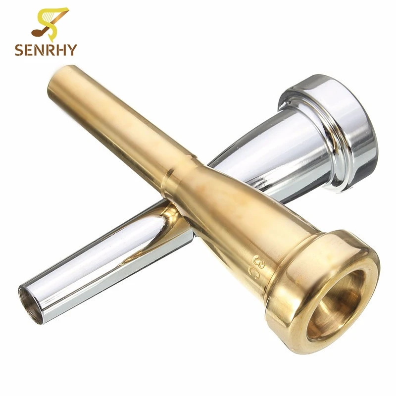 2 Colors Silver/Gold Plating Music Trumpet Mouthpiece 3C Size For