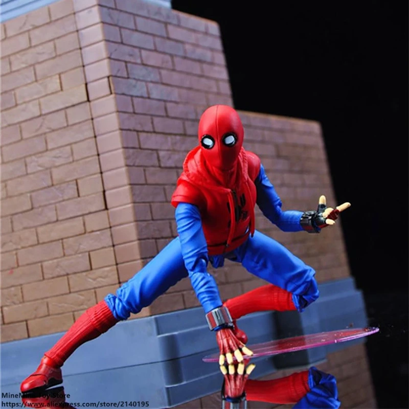 DISNEY Marvel Мстители Человек паук 14 см фигурка аниме мини украшение ПВХ