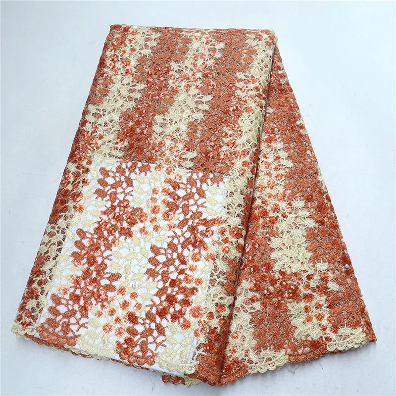 

Newest African Sequins Lace Fabric 2019 High Quality French Lace Material Nigerian Organza Lace Fabric with sequins PSA712-1