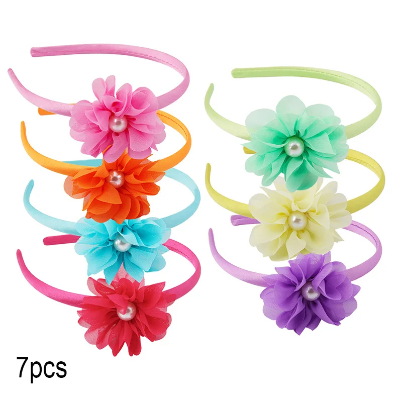 

Candygirl 6 7 8 Colors/Set Soft Big Rose Flower Headband for Girls Kid Birthday Party Photo Prop Hair Hoop Accessories Headdress