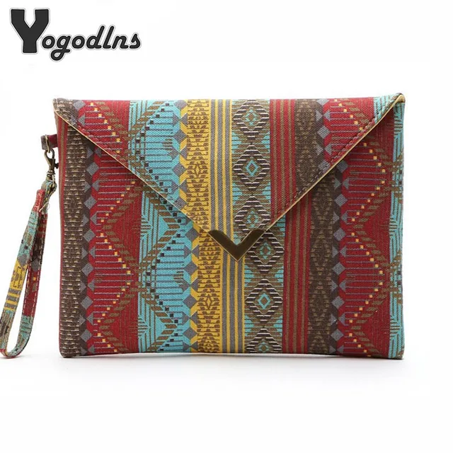 2018 vintage evenlope clutch bag bolsa feminina new handbag canvas