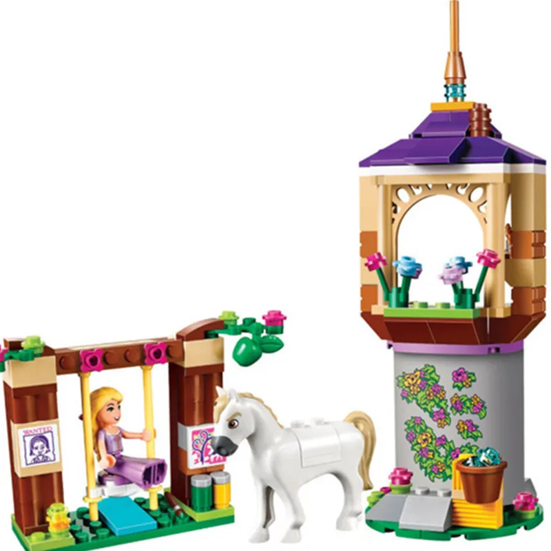 

Diy Bela 145pcs compatible with legoing Girls Princess Series Rapunzel Castle Gardens Building Blocks Bricks Toys for children