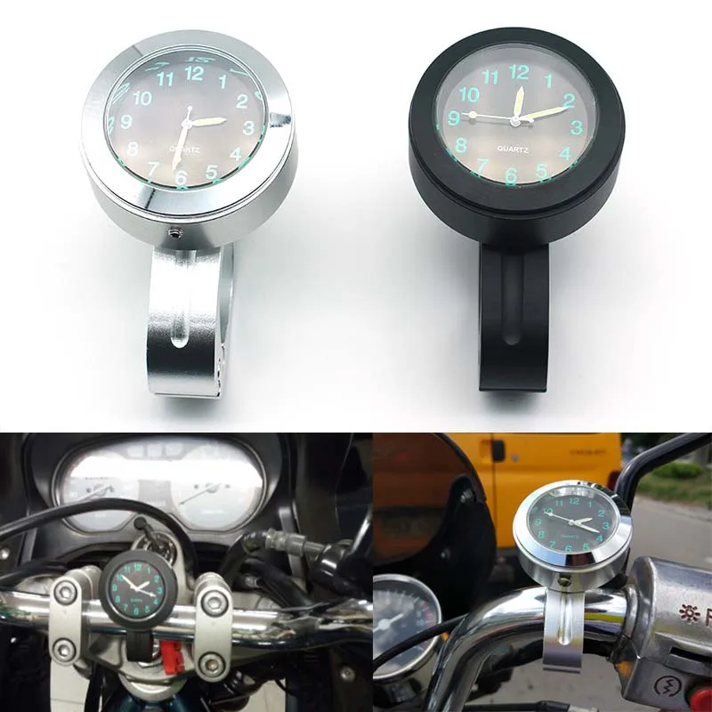 Для Harley Cruiser Chopper Honda Yamaha мотоциклетные часы руль черные стрелочные универсальные