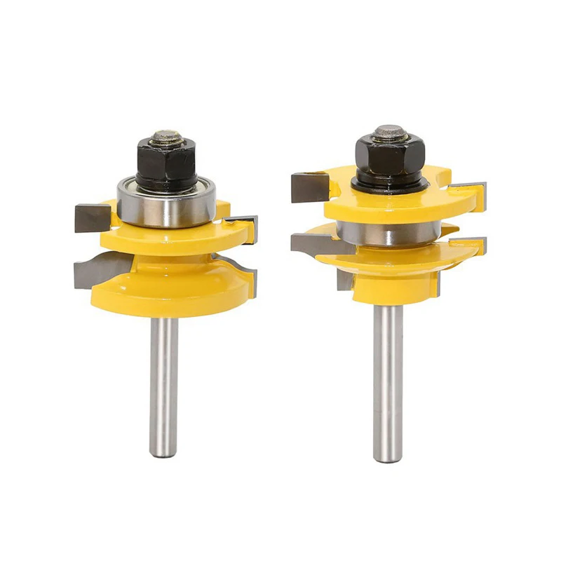 

2 Set Combine Large Western Door Plank Knife Carpentry Milling Cutter Carpentry Cabinet Door Cutter Carving Tool 1/4 Handle