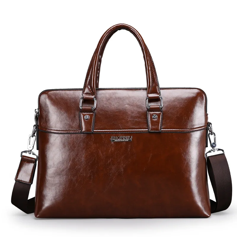 

Men's Luxury Cow Genuine Leather Business Briefcase Male Briefcase Shoulder Messenger Bag Vintage Laptop Tote Computer Handbag