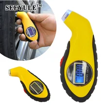 1pc SEEYULE Car Motorcycle Mini Digital Tire Gauge Diagnostic LCD Display Universal Car Tire Pressure Tool Manometer Barometers