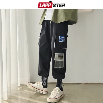 

LAPPSTER Men Japanese Streetwear Sweatpants Joggers 2020 Overalls Men Hip Hop Cargo Pants Black Pockets Designer Track Pants 2XL