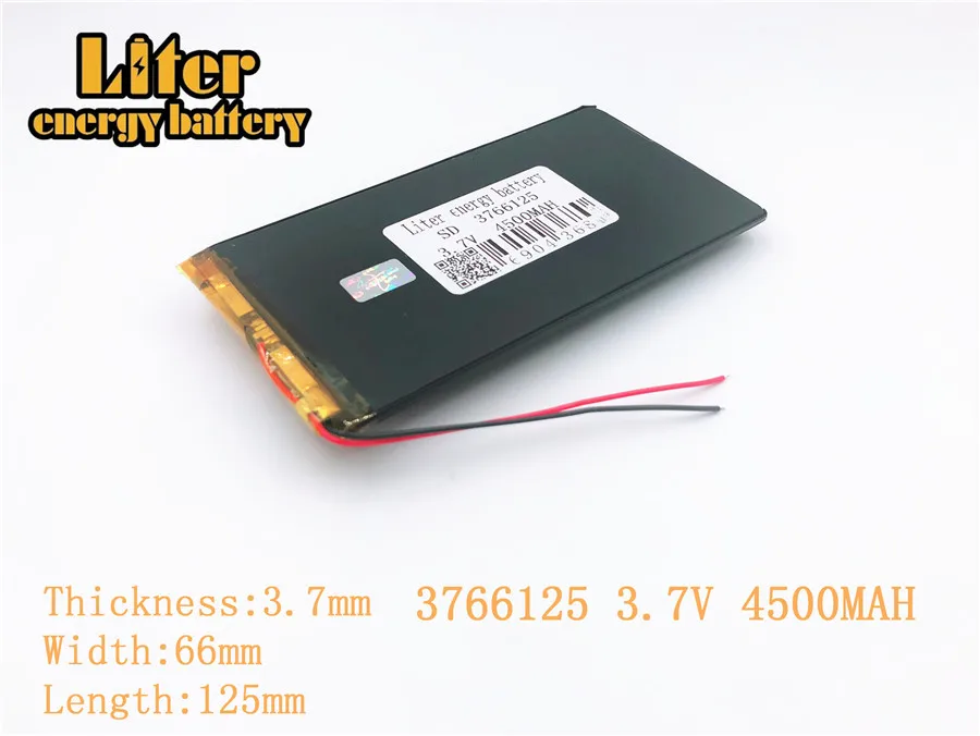 3,7 V, 4500mAH 3766125 3765125 3565125 PLIB(полимерный литий-ионный аккумулятор) литий-ионный аккумулятор для планшетных ПК, gps электронная книга