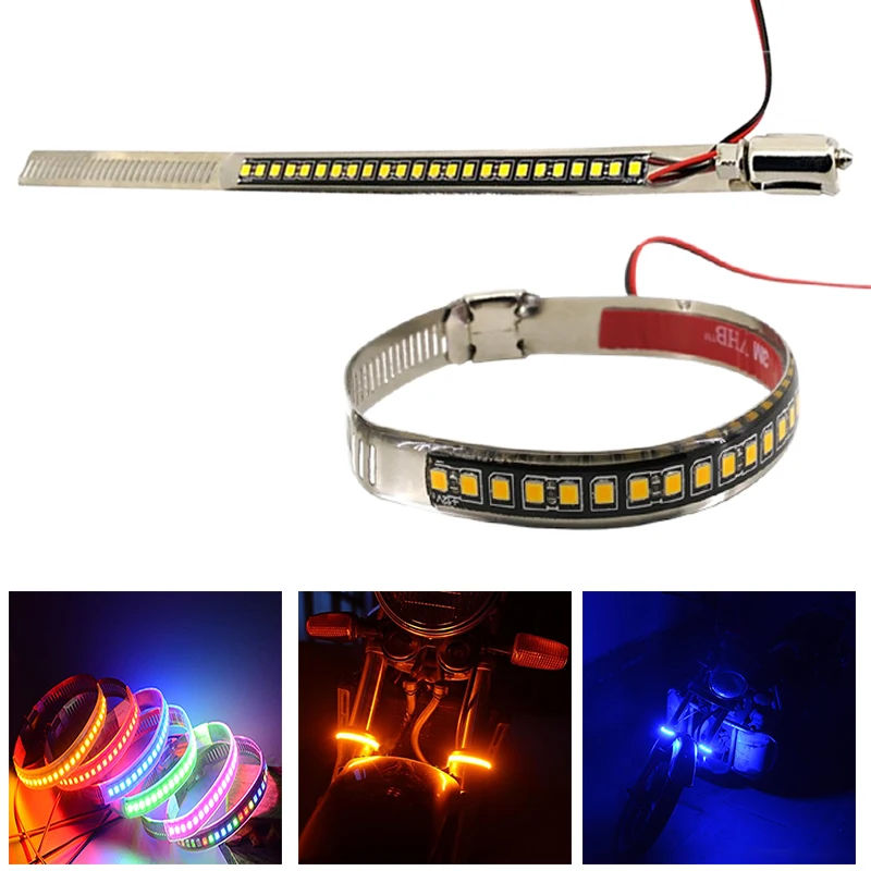 

Off-road Motorcycle Front and Rear Shock Absorber LED Round Turn Signal Lamp Modified Atmosphere Decorative Light 1 Pc