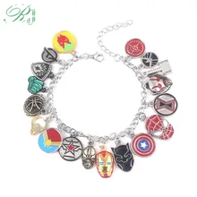 RJ дропшиппинг ювелирные изделия Мстители 4 браслеты капитан Железный человек Молот Тора мьельнир глаз агамотто талисманы женские браслеты для девочек подарок