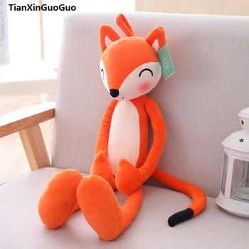 

new style Large 125cm cartoon fox plush toy long feet brown fox down cotton very soft doll throw pillow birthday gift s0905