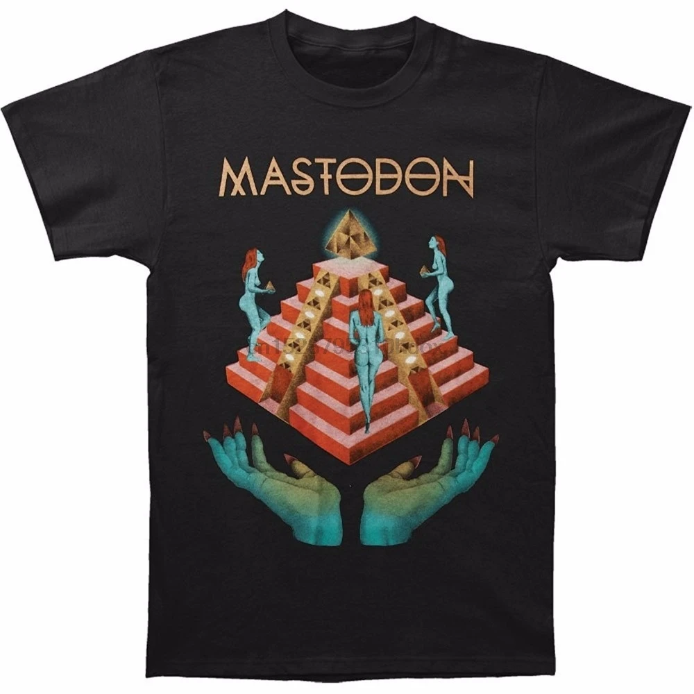 

Men Fashion Cotton T Shirt Mastodon Step Pyramid T Shirt Black Men Funny Cool T Shirt Fashion Men T Shirts