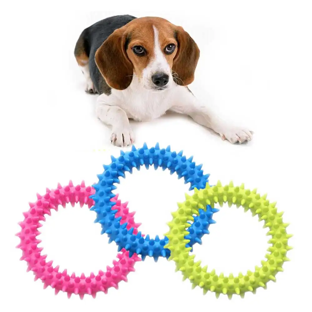 

Pet Toys Dog Biting Ring Toy Soft Molar Rubber Dog Toy Pet Bite Cleaning Tooth Toy Increase The Intelligence of Pets Tool