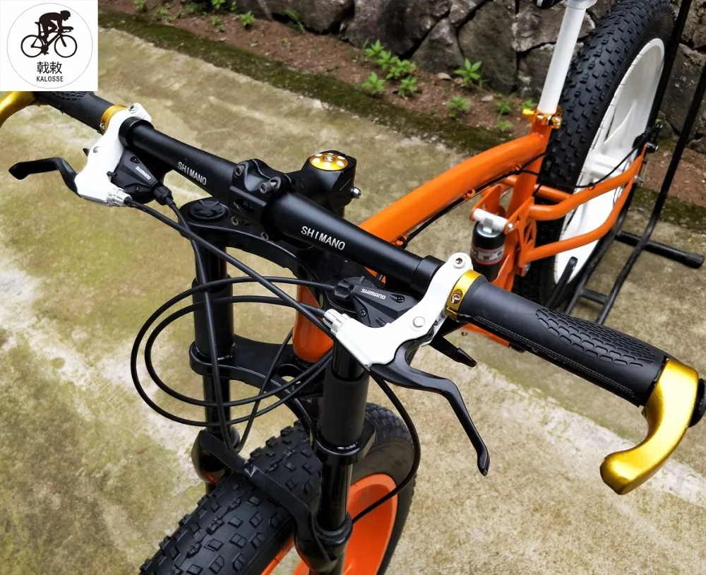 Top Kalosse Hydraulic brakes  Full suspension   26*4.0 inch  24speed , mountain bicycle, 26er ,26*17 fat bikes  snow mountain bike 2