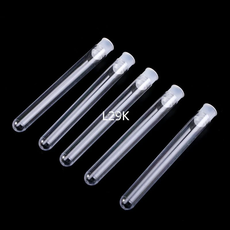 Laboratory Clear Plastic Test Tubes Vials With Push Caps