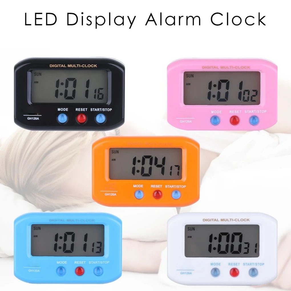 

Portable Electric Desktop Clock Electronic Alarm LCD Screen Data Time Calendar Desk Watch Table Clocks
