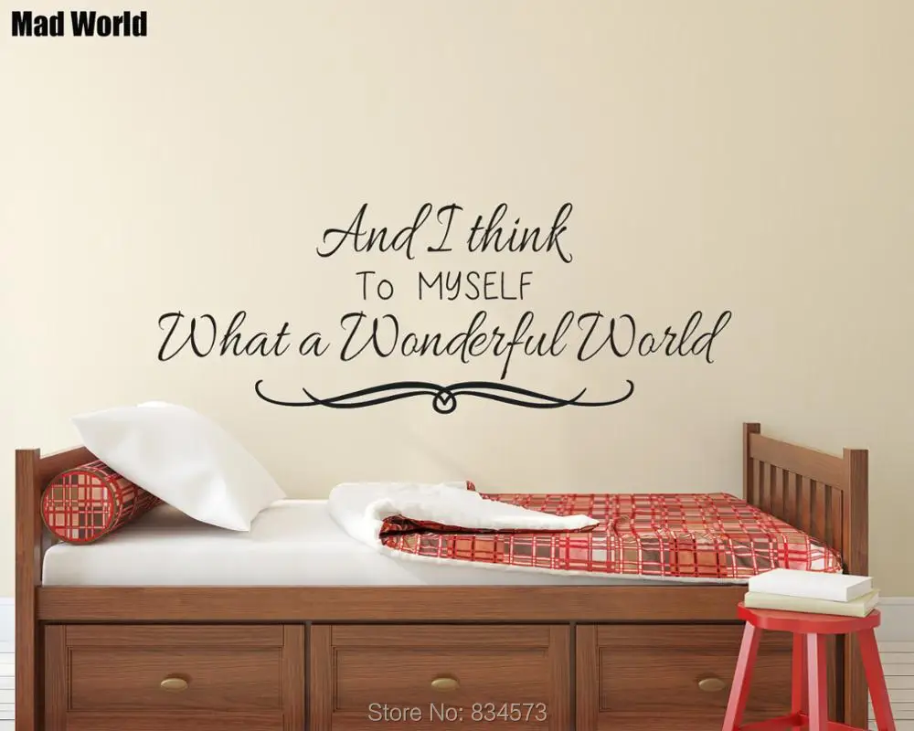 And i think to myself what a wonderful world Wall Art Sticker Wall Decals Home DIY Decoration