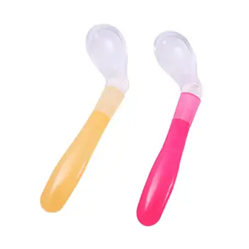 

Kidlove 1PC/Set Baby Spoon Silicone Soft Elbow Spoon for Infants Feeding