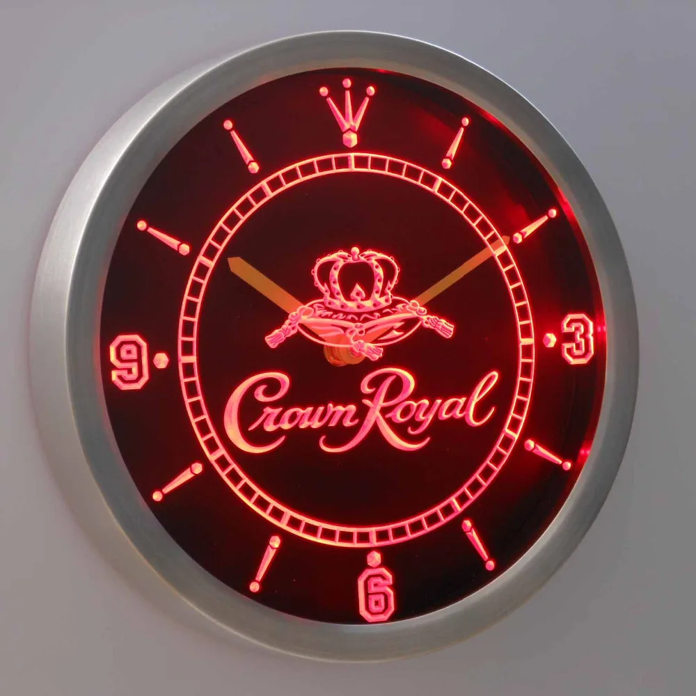  nc0104 Crown Royal Whiskey Neon Light Signs LED Wall Clock - 32842913509