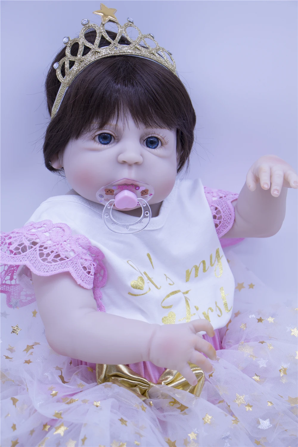 23 Inch Reborn Baby Girl Doll Full Silicone Body 57 cm Lifelike Baby Toy For Sale Kids Birthday Gift fashion Presente bath toy