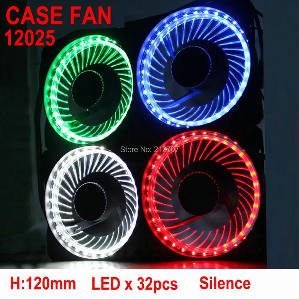 4pcs/set Computer Eclipse 120mm LED Fan Chassis Mod 12cm
