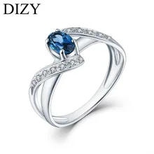 DIZY Oval 0.5CT Natural London Blue Topaz Ring 925 Sterling Silver Gemstone Ring for Women Gift Wedding Ring Engagement Jewelry DIZY Oval 0.5CT Natural London Blue Topaz Ring 925 Sterling Silver Gemstone Ring for Women Gift Wedding Ring Engagement Jewelry