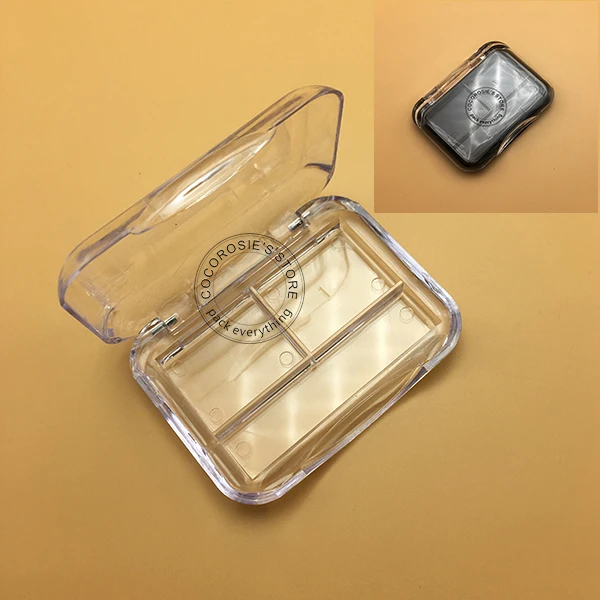 

(20pieces/lot) Empty eyeshadow container DIY small eyeshadow case black and clear 2 compartments