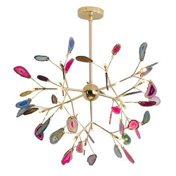 

Art Decor multi color chandelier Living room Bedroom Kitchen stone chandelier lustre LED salon Lighting tree branch chandelier