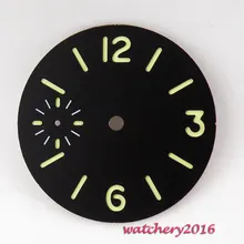 Новинка 34,5 мм Parnis черный стерильный светящийся циферблат подходит 6497 Движение Мужские t мужские часы циферблат