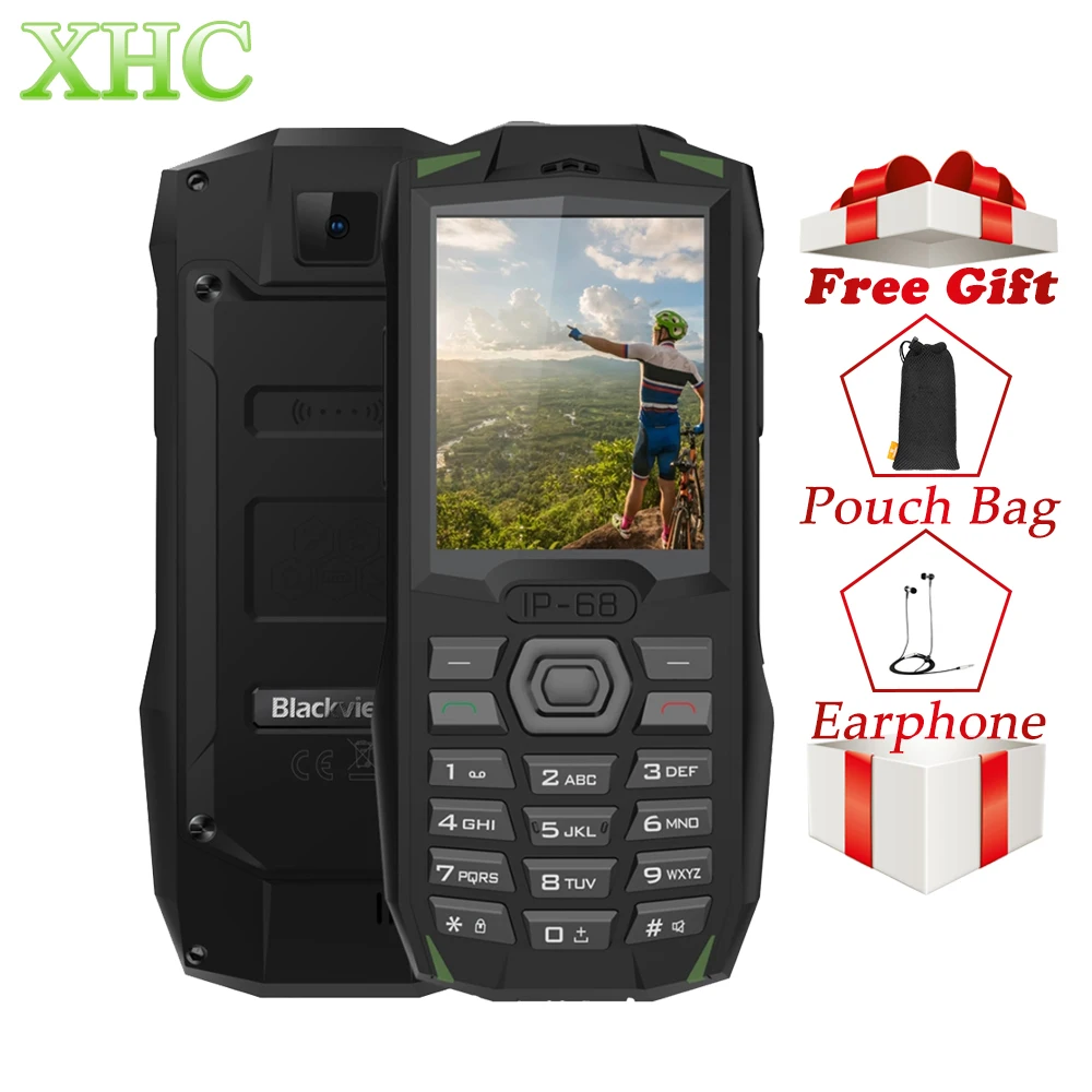 

Blackview BV1000 Rugged Mobile Phone IP68 Waterproof Dustproof Shockproof 3000mAh 2.4inch FM Bluetooth GSM 2G Dual SIM Cellphone